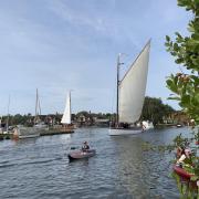 Norfolk Wherry Charter's five pleasure wherries were seen together on the Broads to mark the end of their sailing season