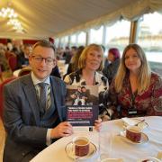 North Norfolk MP Duncan Baker, who chaired a parliamentary inquiry on young carers, with Julie Alford, founder of The Holt Youth Project, and Vicky Alford