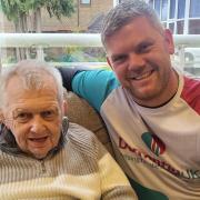 James Draper trekked 144 miles from Norfolk to his dad Bob's care home in Northamptonshire