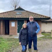 Steve and Susan Adkins, who live in Staithe Road in flood-hit Hickling, are amongst a dozen households using the public toilets at the Pleasure Boat Inn because they can't use their own