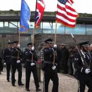The memorial service for the crew of the US Air Force Jolly 22 on the tenth anniversary of the helicopter at Cley  next the Sea
