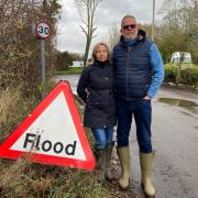 Flood-hit residents Steve and Susan Adkins in Staithe Road, Hickling