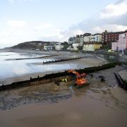 Work under way to build £25 million of new sea defences at the Norfolk coast - pictured is works at Cromer in 2015