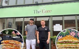 The Core Cafe in Holt's Appleyard courtyard, with owner Nick Bruce-Lockhart and chef Angus Duthie